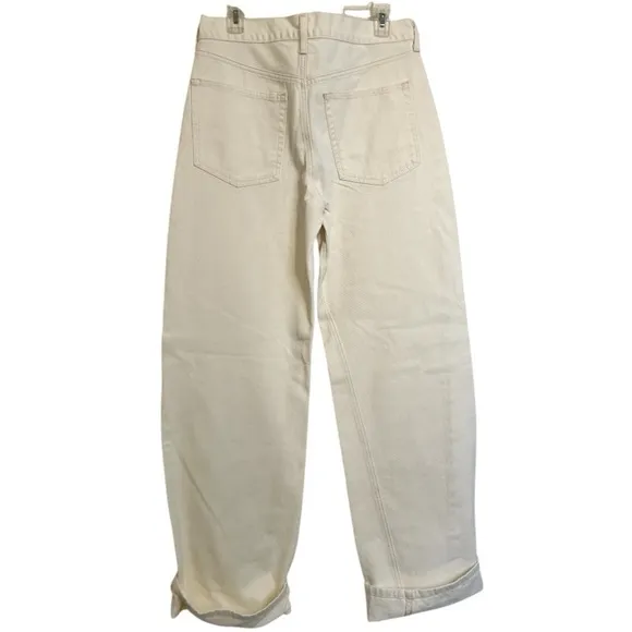 NWOT-Etica Stanton High-Rise Relaxed Cuff Jeans, size 30, cream color, NWOT