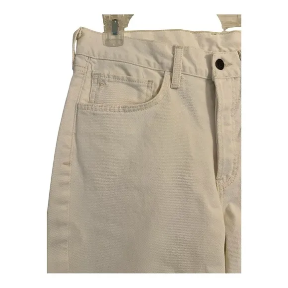 NWOT-Etica Stanton High-Rise Relaxed Cuff Jeans, size 30, cream color, NWOT
