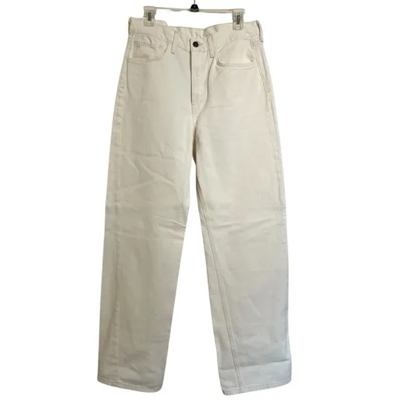 NWOT-Etica Stanton High-Rise Relaxed Cuff Jeans, size 30, cream color, NWOT