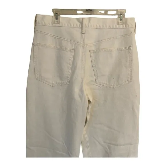 NWOT-Etica Stanton High-Rise Relaxed Cuff Jeans, size 30, cream color, NWOT