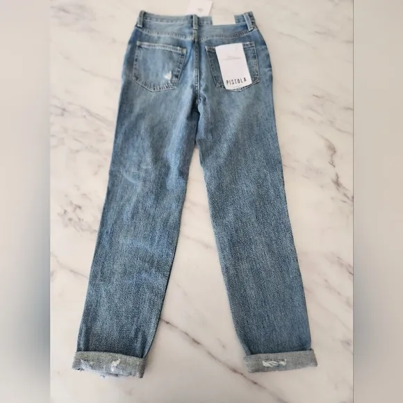 NWT Pistola Presley High Rise Relaxed Roller denim‎ Jeans Anthropologie