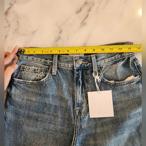 NWT Pistola Presley High Rise Relaxed Roller denim‎ Jeans Anthropologie