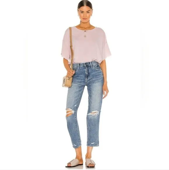 NWT Pistola Presley High Rise Relaxed Roller denim‎ Jeans Anthropologie