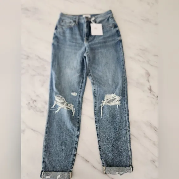 NWT Pistola Presley High Rise Relaxed Roller denim‎ Jeans Anthropologie