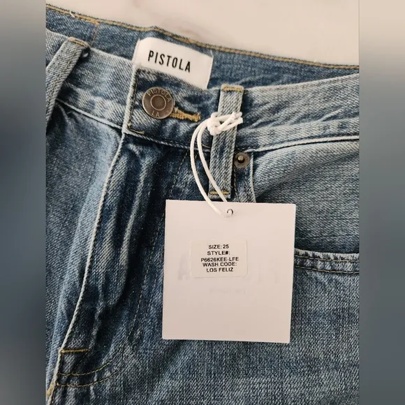 NWT Pistola Presley High Rise Relaxed Roller denim‎ Jeans Anthropologie