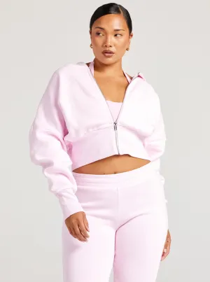 Omni Zip Through Hoodie - Pink