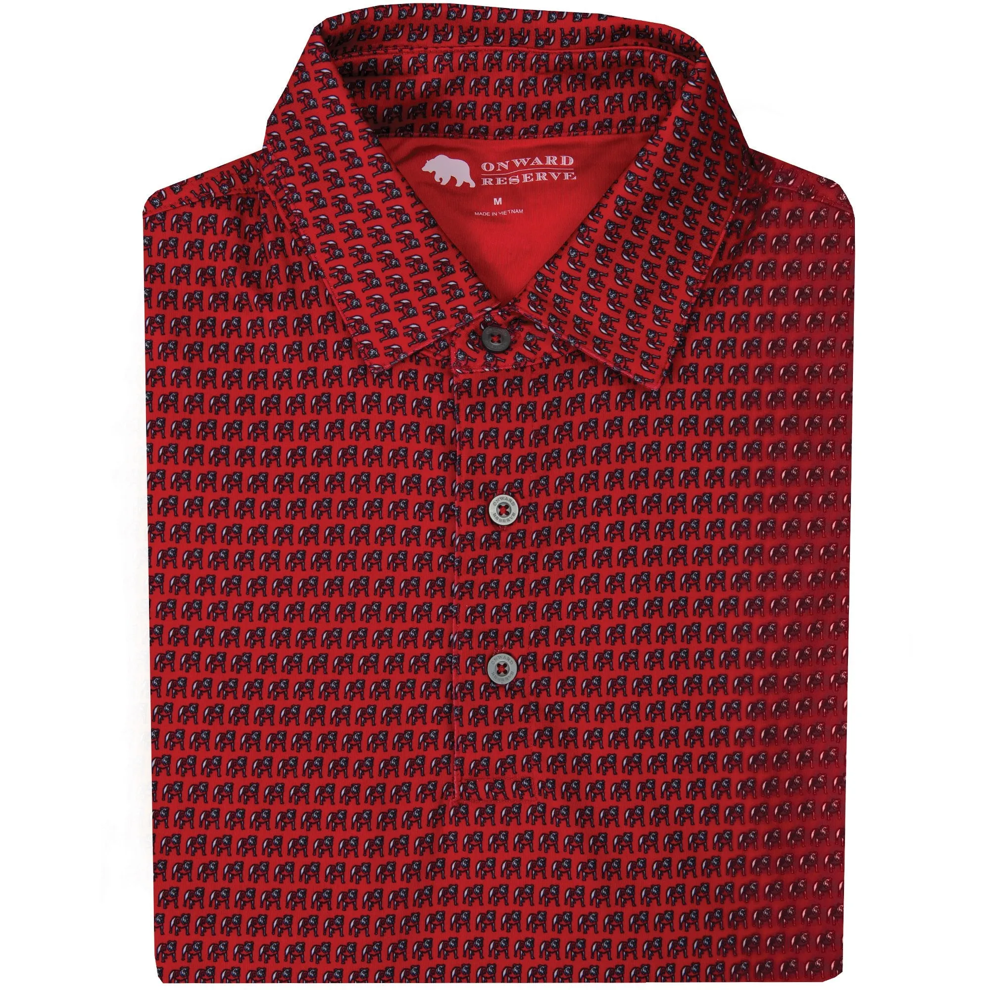 ONWARD RESERVE STANDING BULLDOG PRINTED POLO - RED