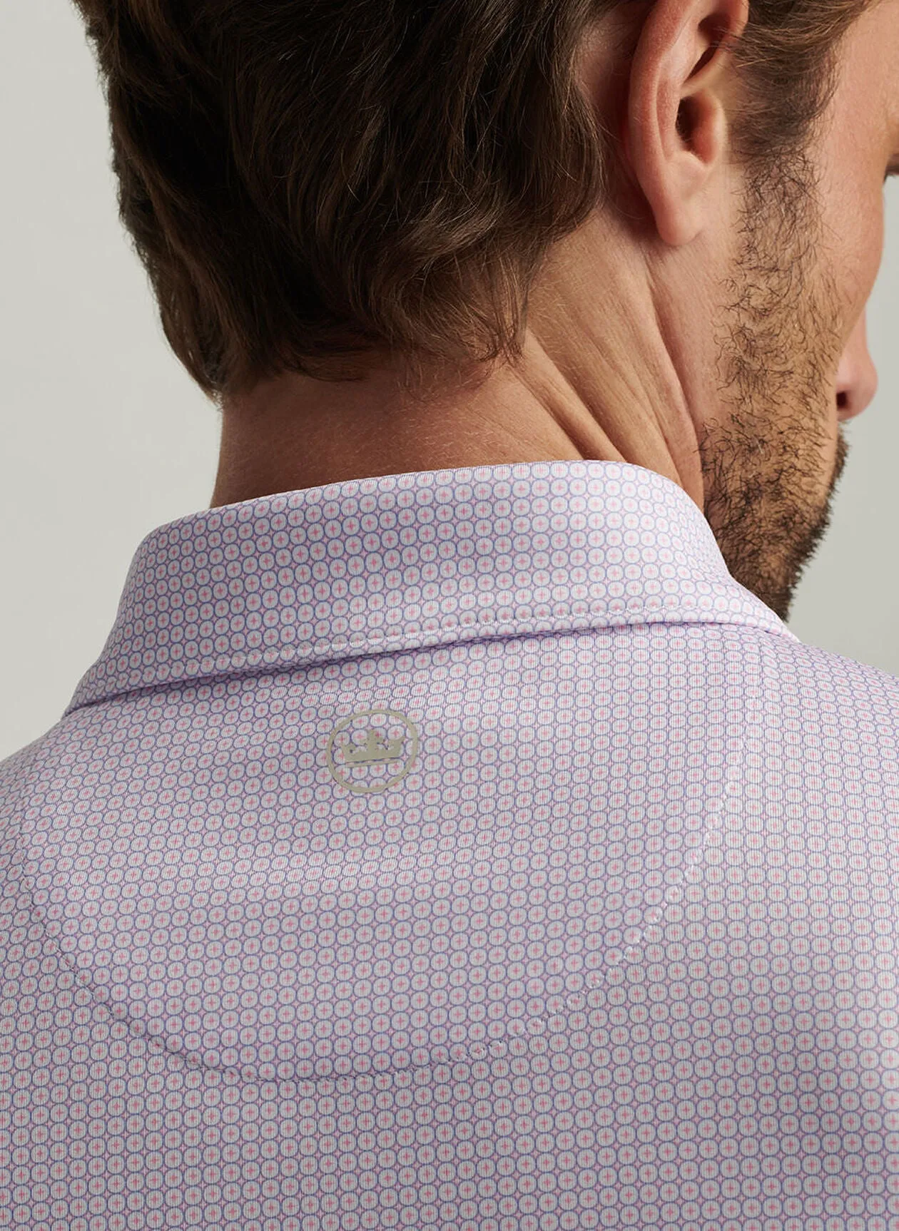 Orbit Performance Jersey Polo by Peter Millar - White w/ Blue Sea