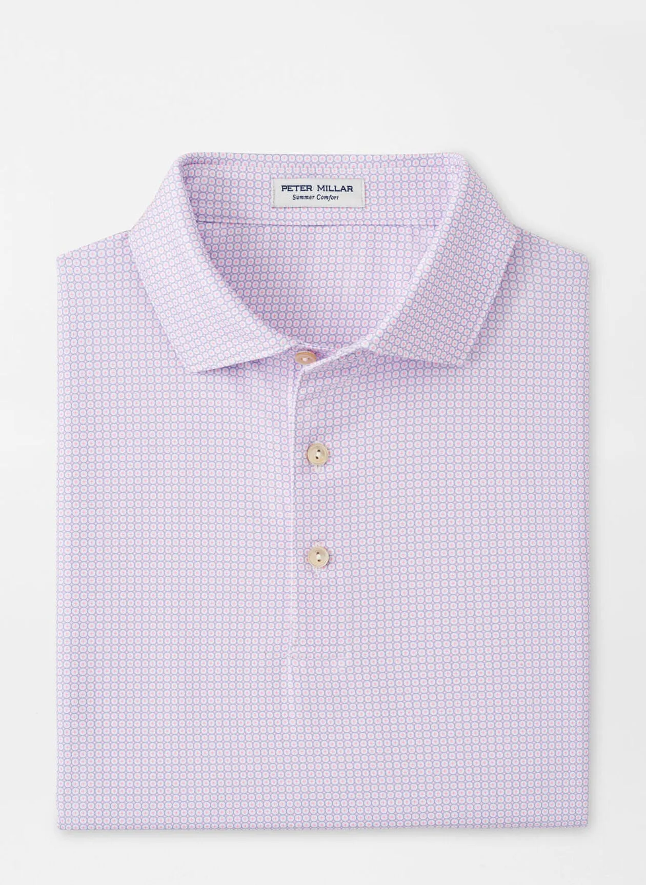 Orbit Performance Jersey Polo by Peter Millar - White w/ Blue Sea