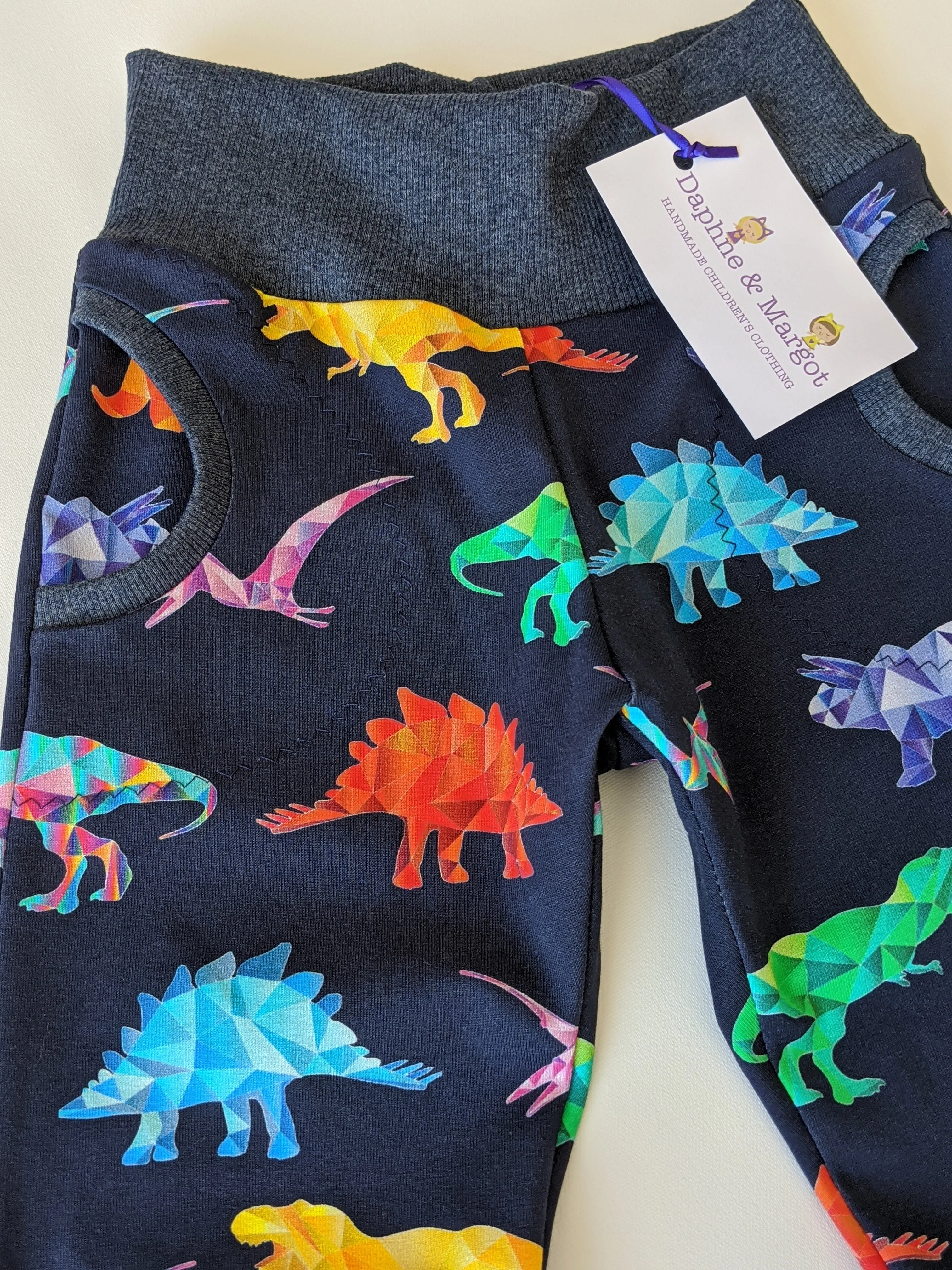 Organic Rainbow Dinosaur Joggers