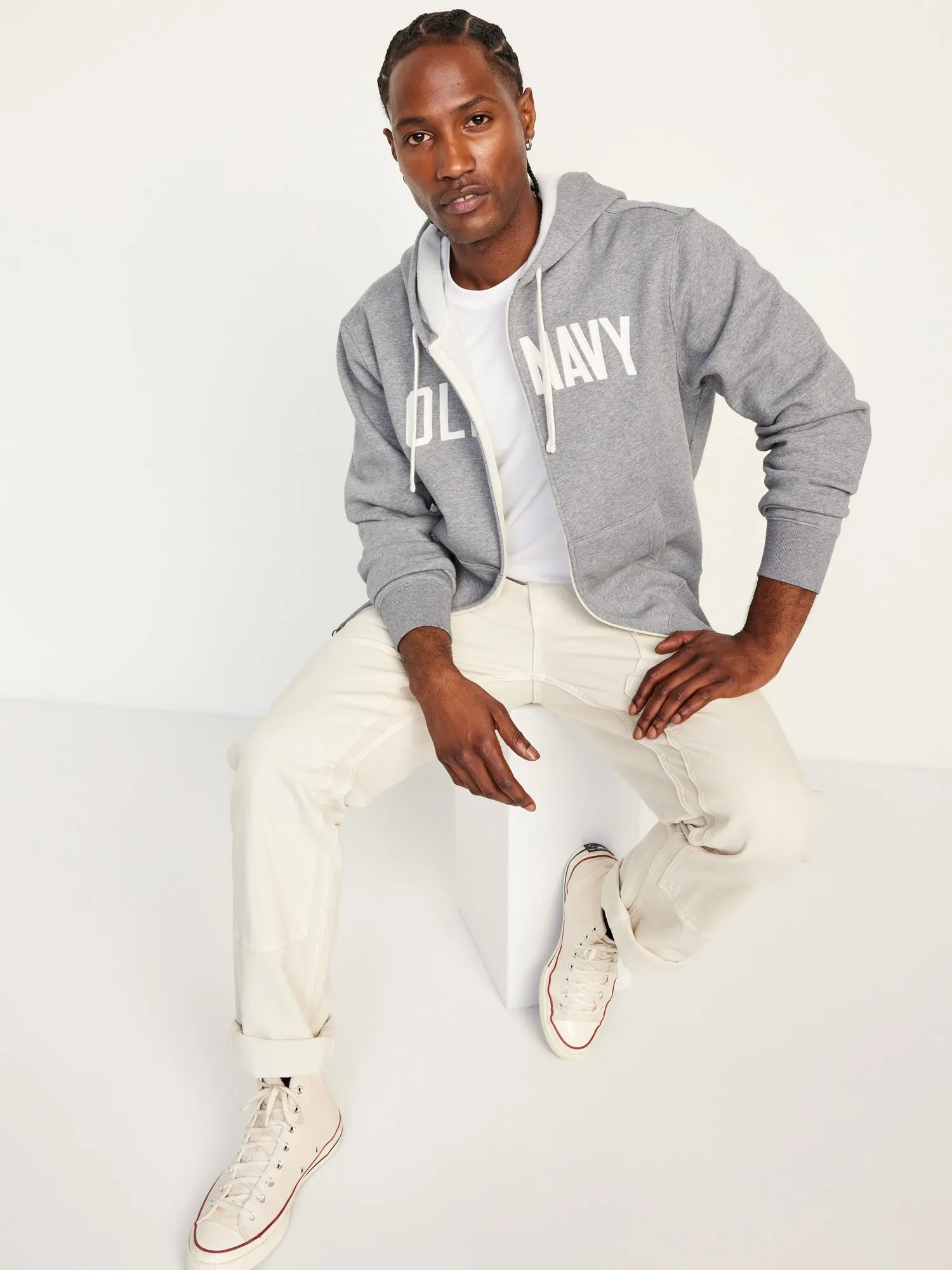 Oversized Logo Zip Hoodie