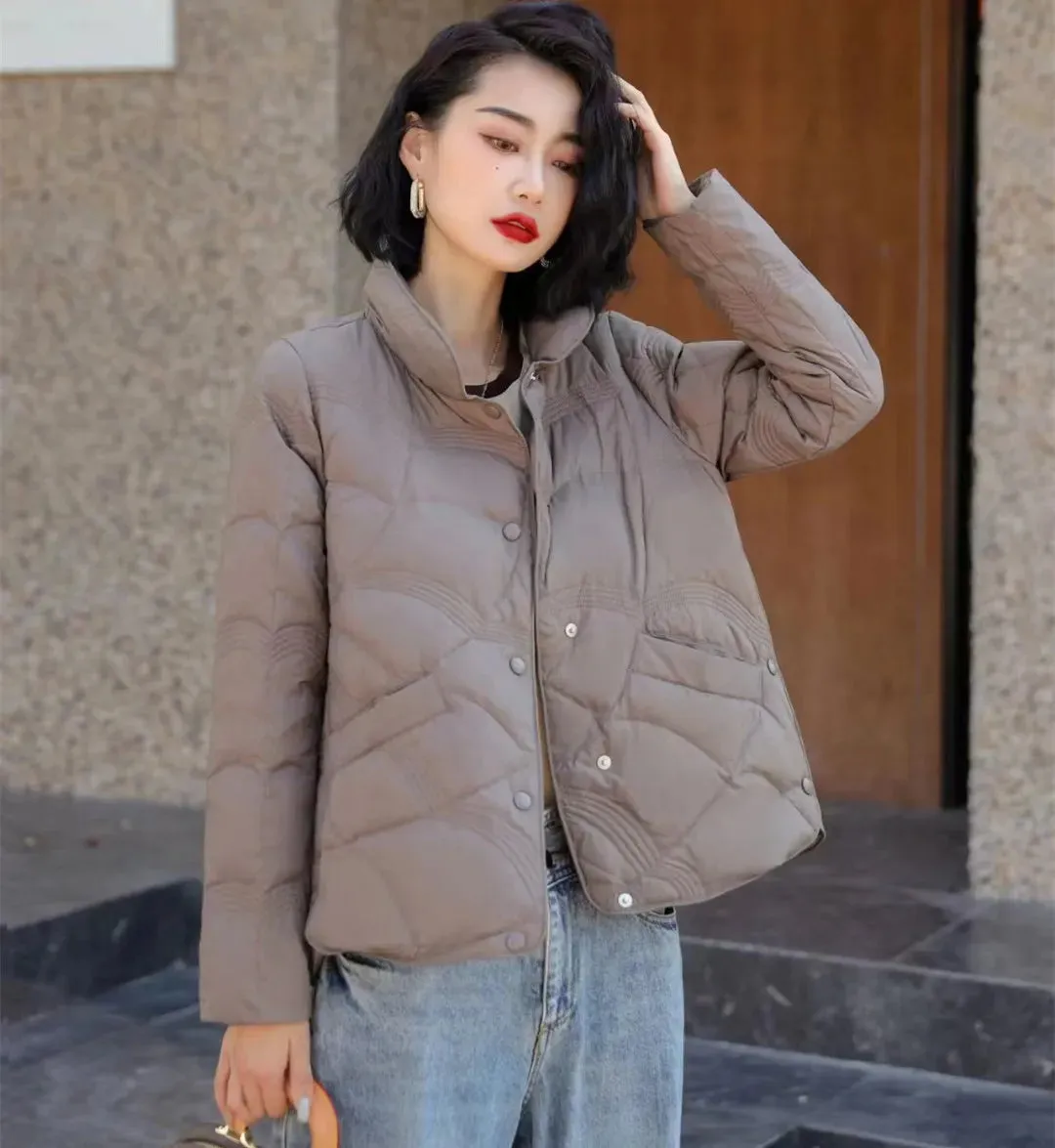 Oversized Plus Size Women's Down Winter Jackets New Fashion Stand Up Collar Ultra Lightweight Jacket Down Coat