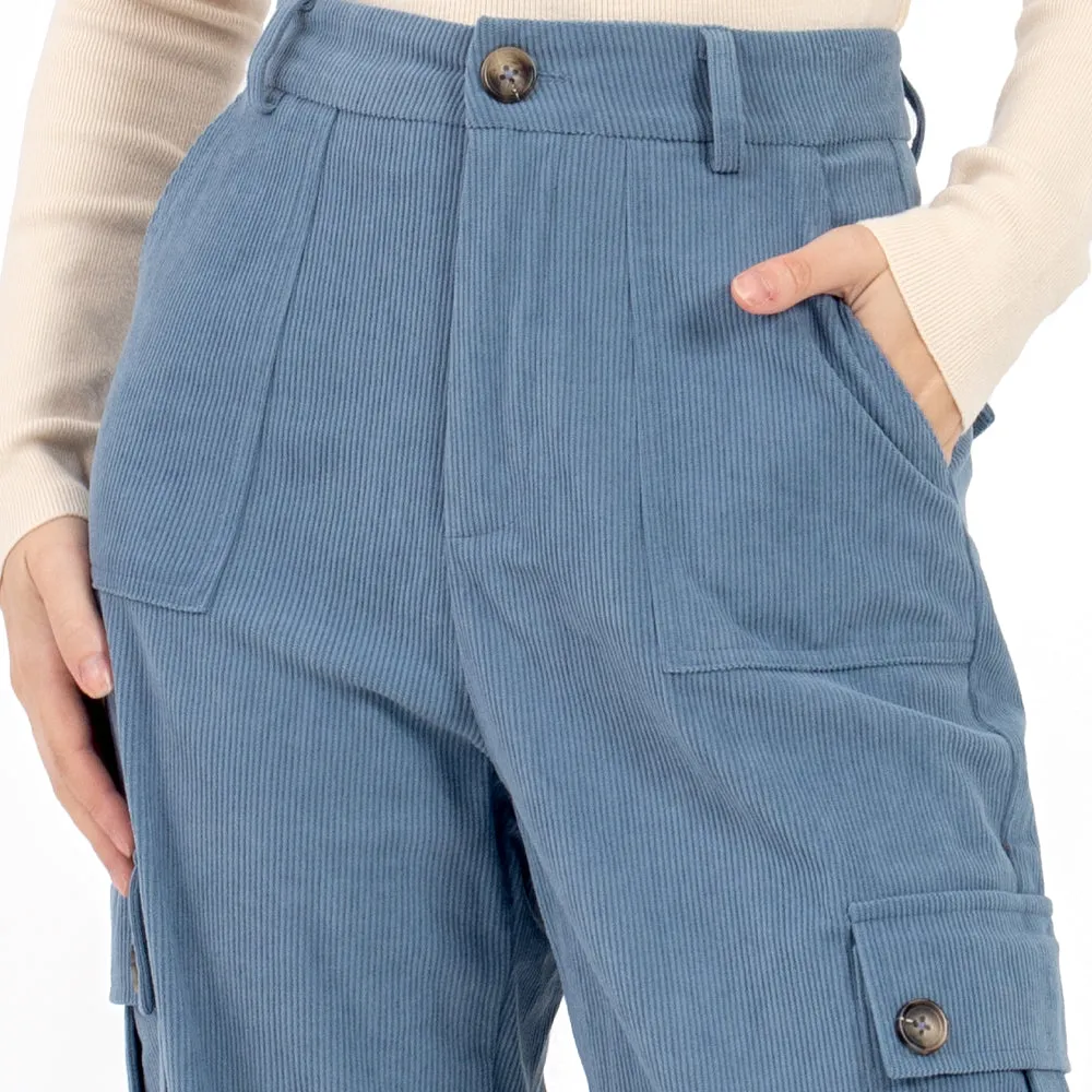 PANTALÓN PARA MUJER CON BOLSAS LATERALES Y PINZAS QUARRY