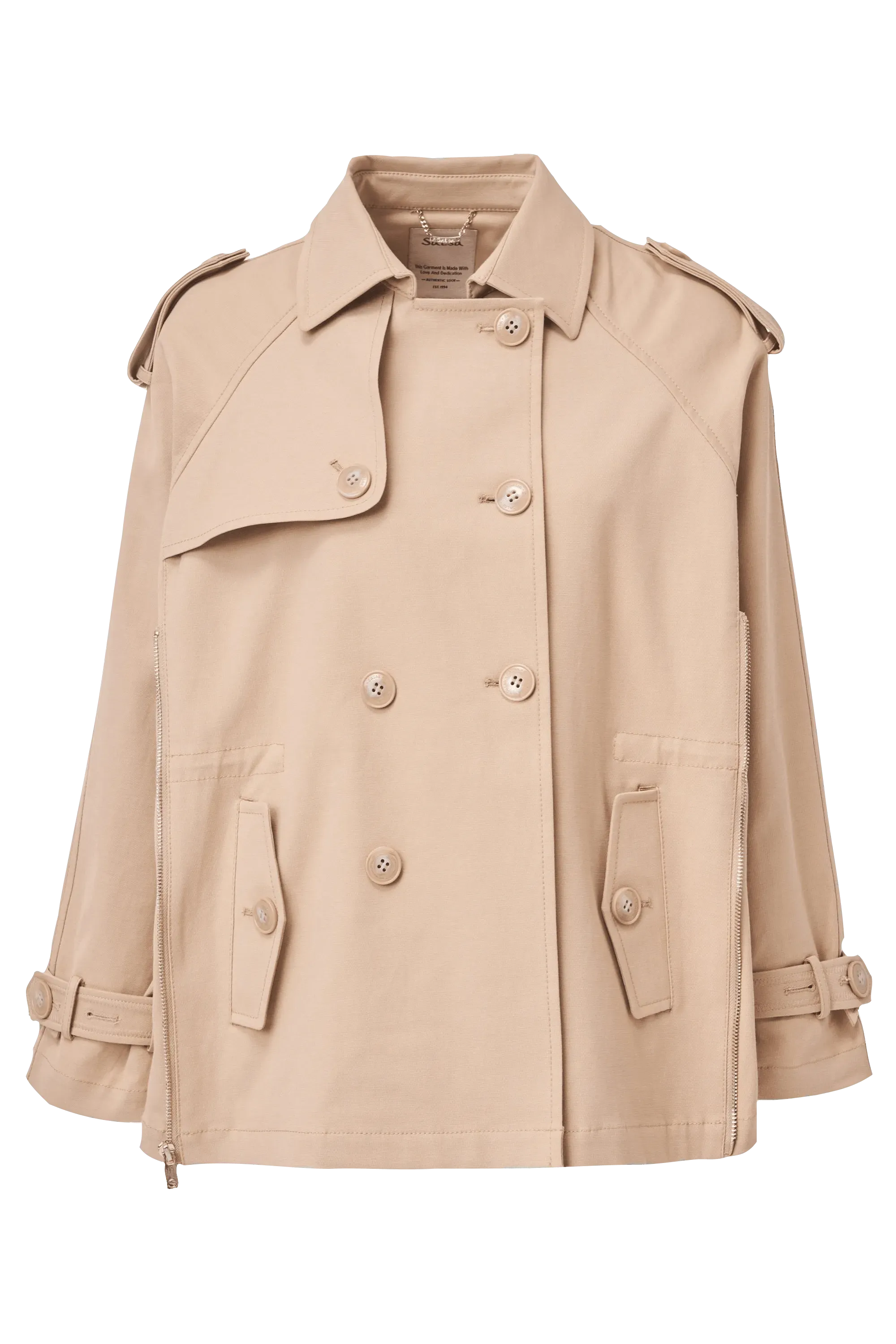 Parka con detalle de cremallera