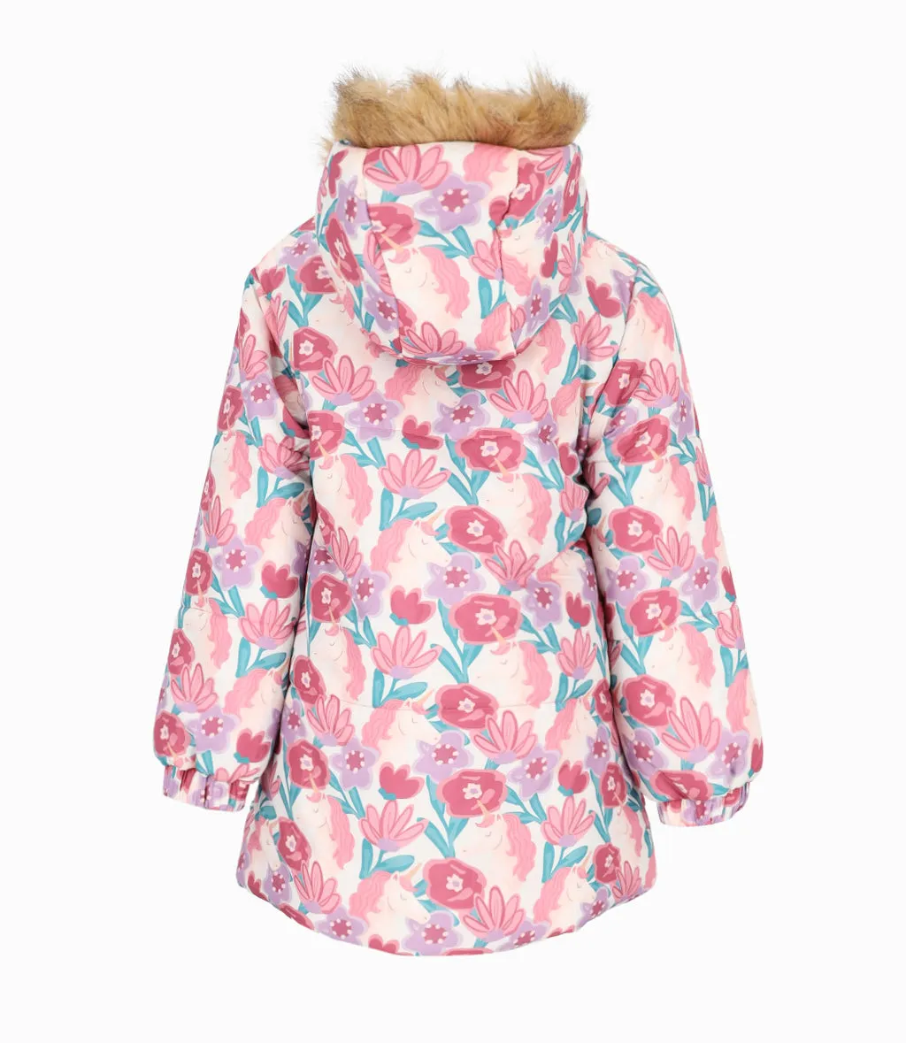 Parka niña floreada