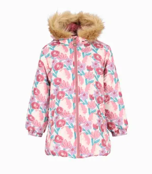 Parka niña floreada