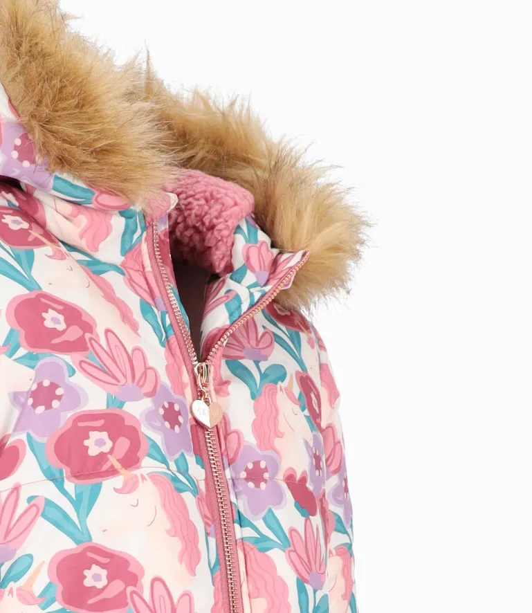 Parka niña floreada