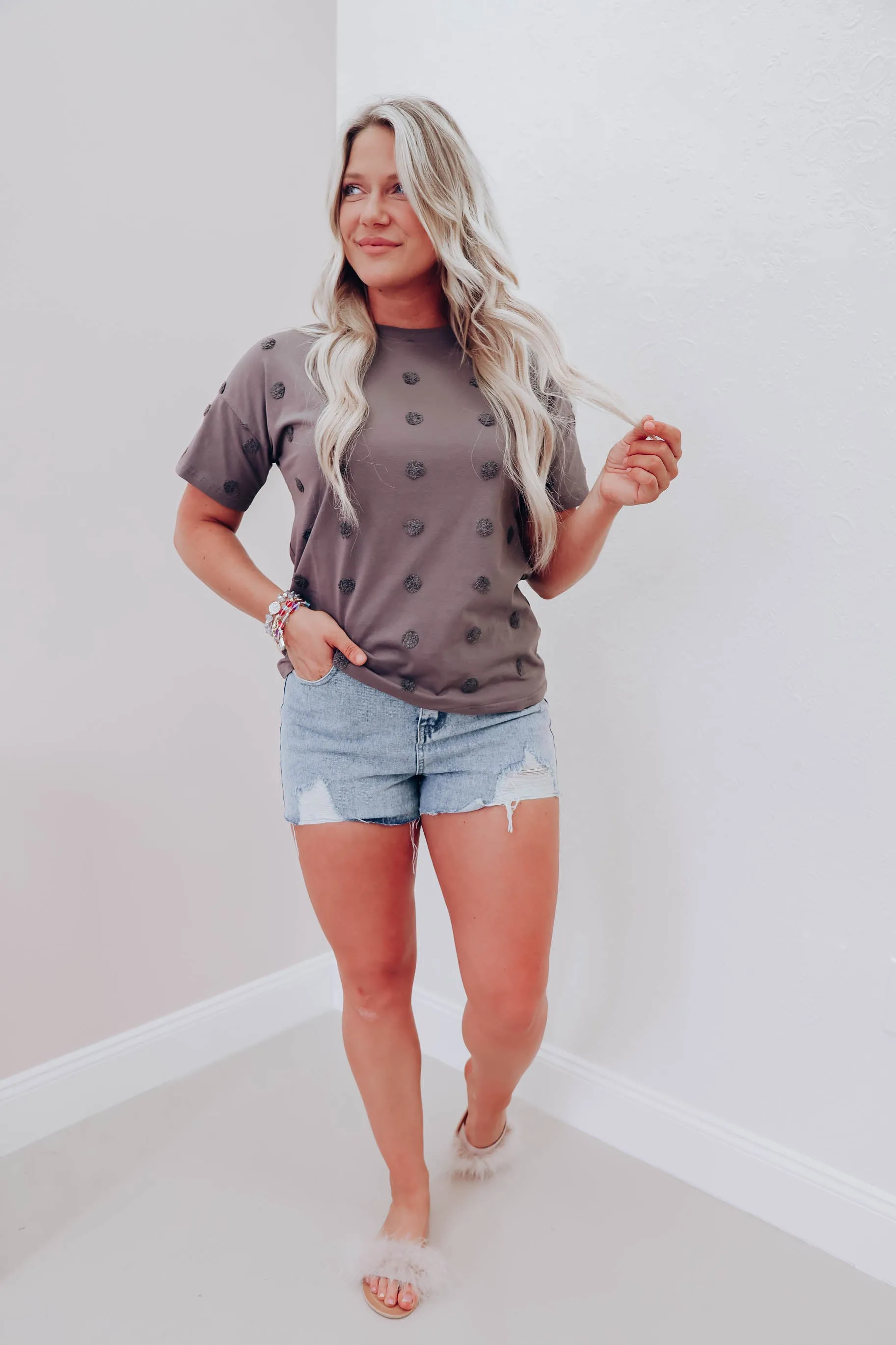 Percy Pom Pom Tee - Charcoal