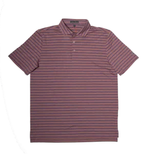 Performance Polo- Red Navy Stripe Final Sale