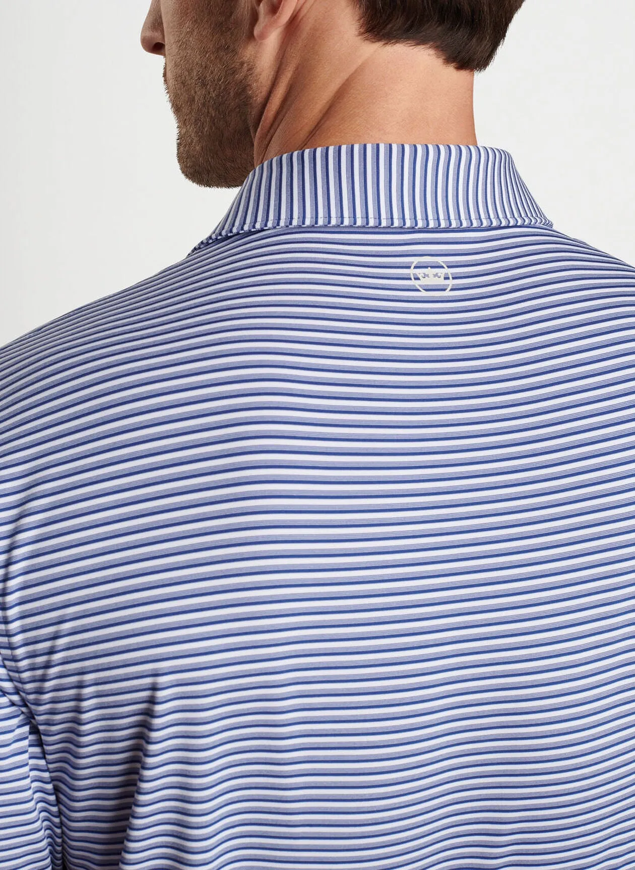 Peter Millar Mens Classic Fit Cedar Performance Jersey Polo - SPORT NAVY