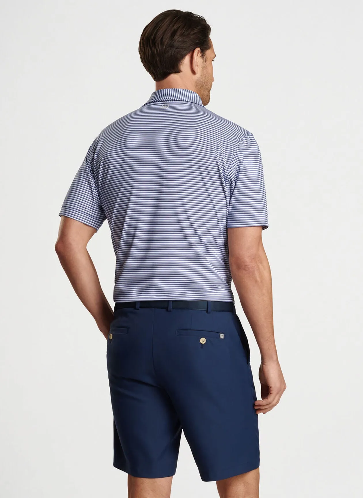 Peter Millar Mens Classic Fit Cedar Performance Jersey Polo - SPORT NAVY
