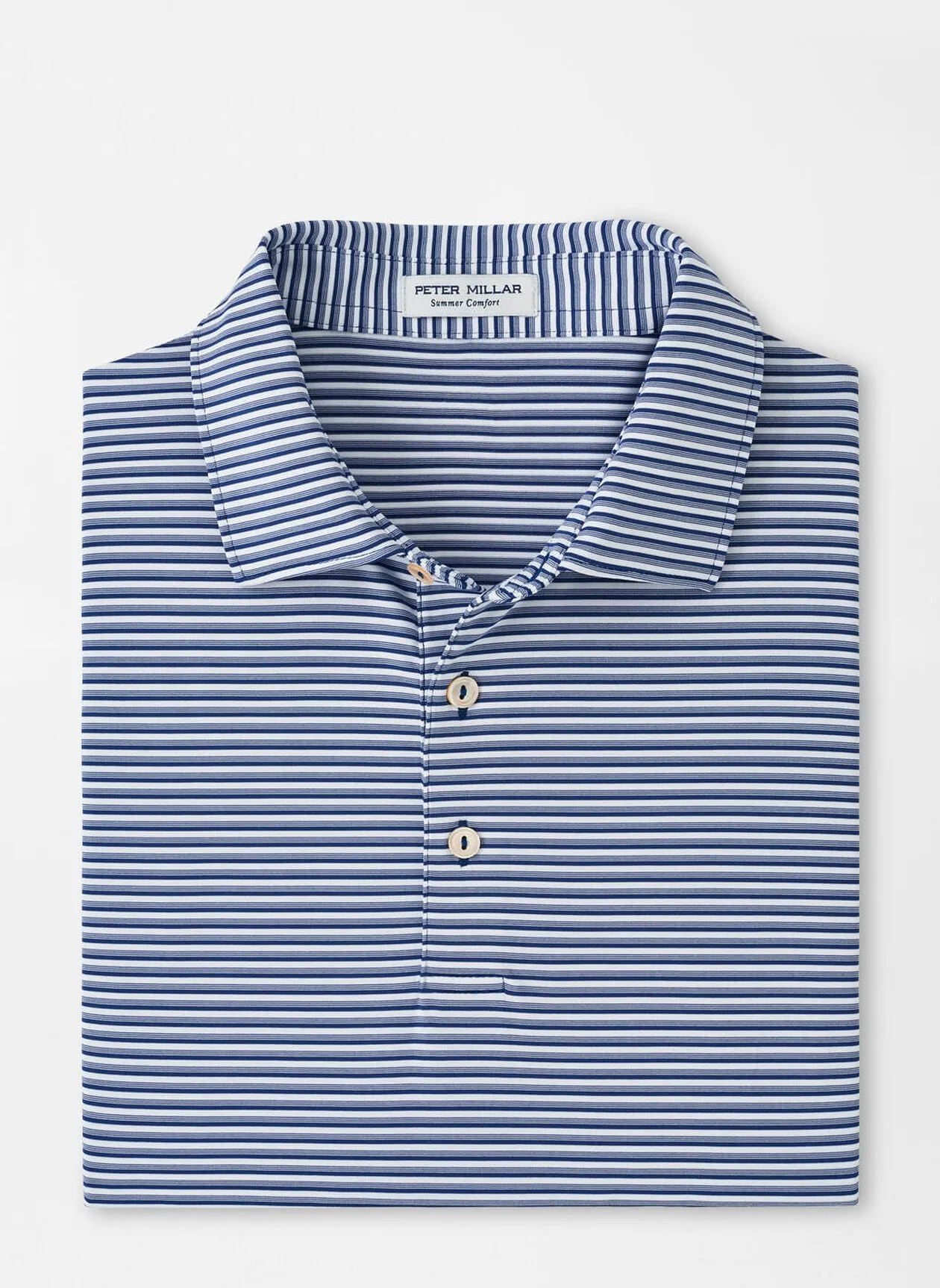 Peter Millar Mens Classic Fit Cedar Performance Jersey Polo - SPORT NAVY
