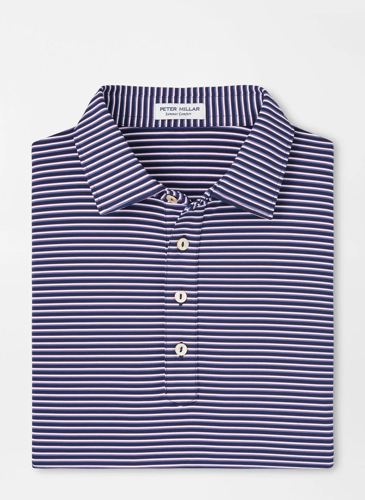 Peter Millar Mens Classic Fit Chatham Performance Jersey Polo - NAVY