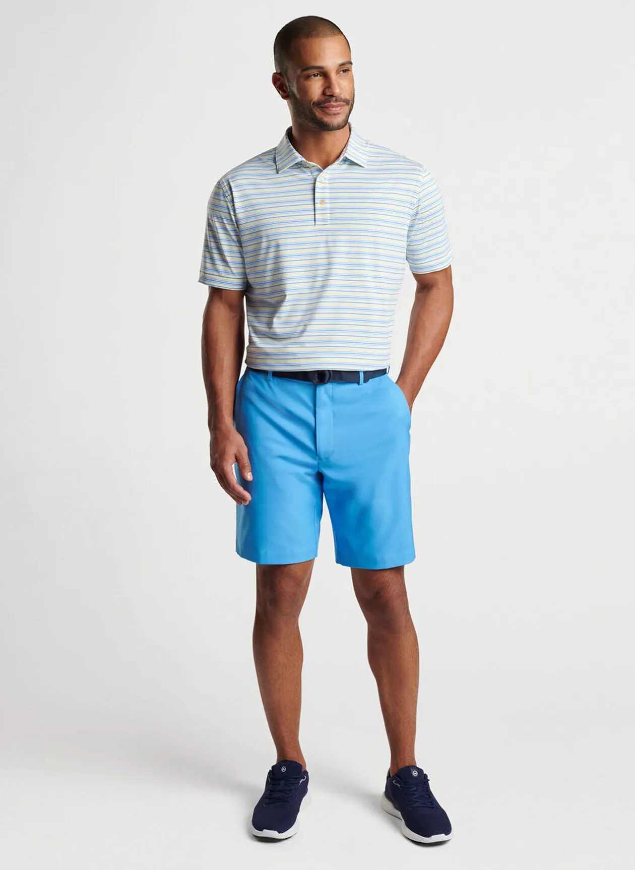 Peter Millar Mens Classic Fit Clifton Performance Jersey Polo - COLADA