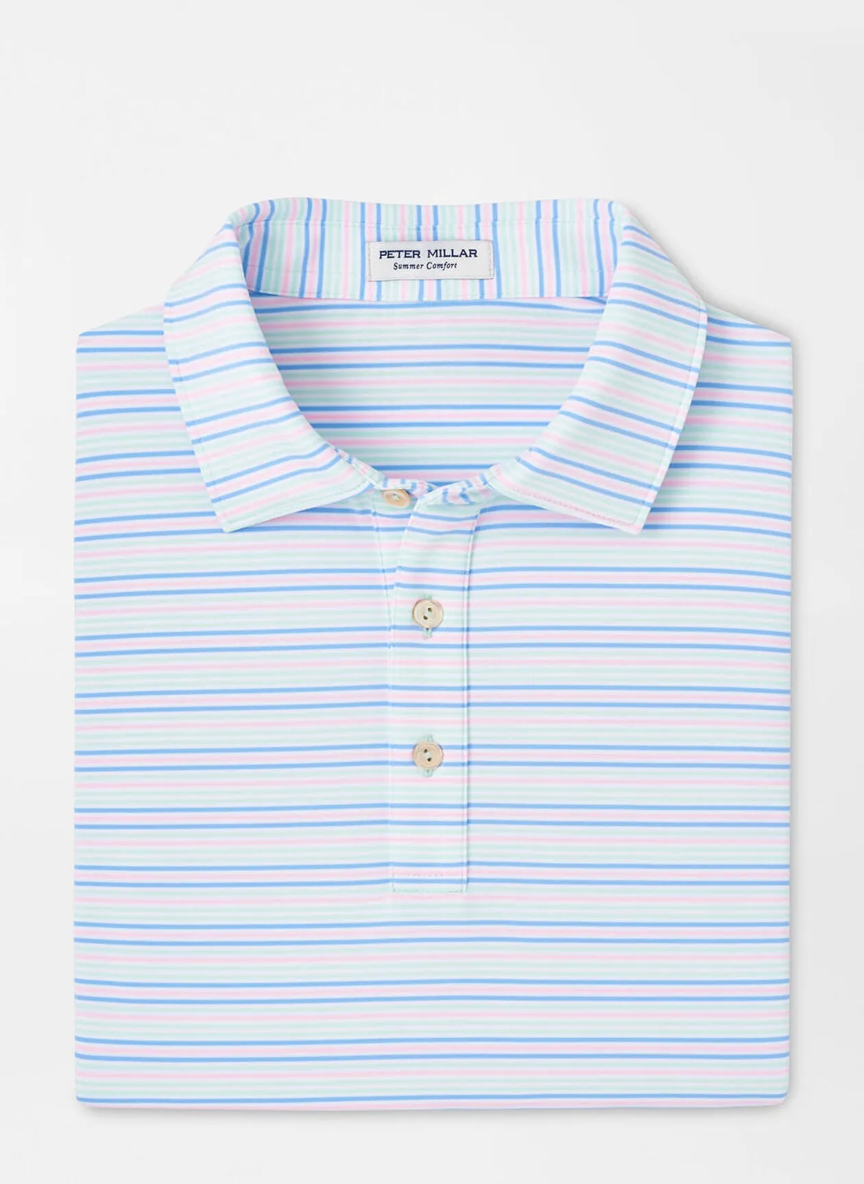 Peter Millar Mens Classic Fit Clifton Performance Jersey Polo - SEAGLASS