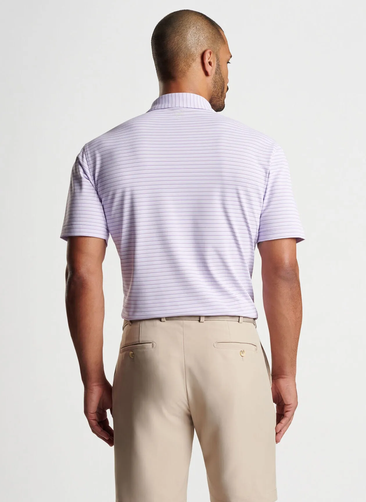 Peter Millar Mens Classic Fit Dellroy Performance Mesh Polo - PETAL PURPLE
