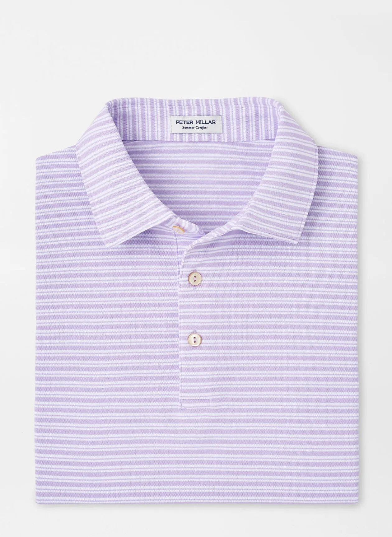 Peter Millar Mens Classic Fit Dellroy Performance Mesh Polo - PETAL PURPLE