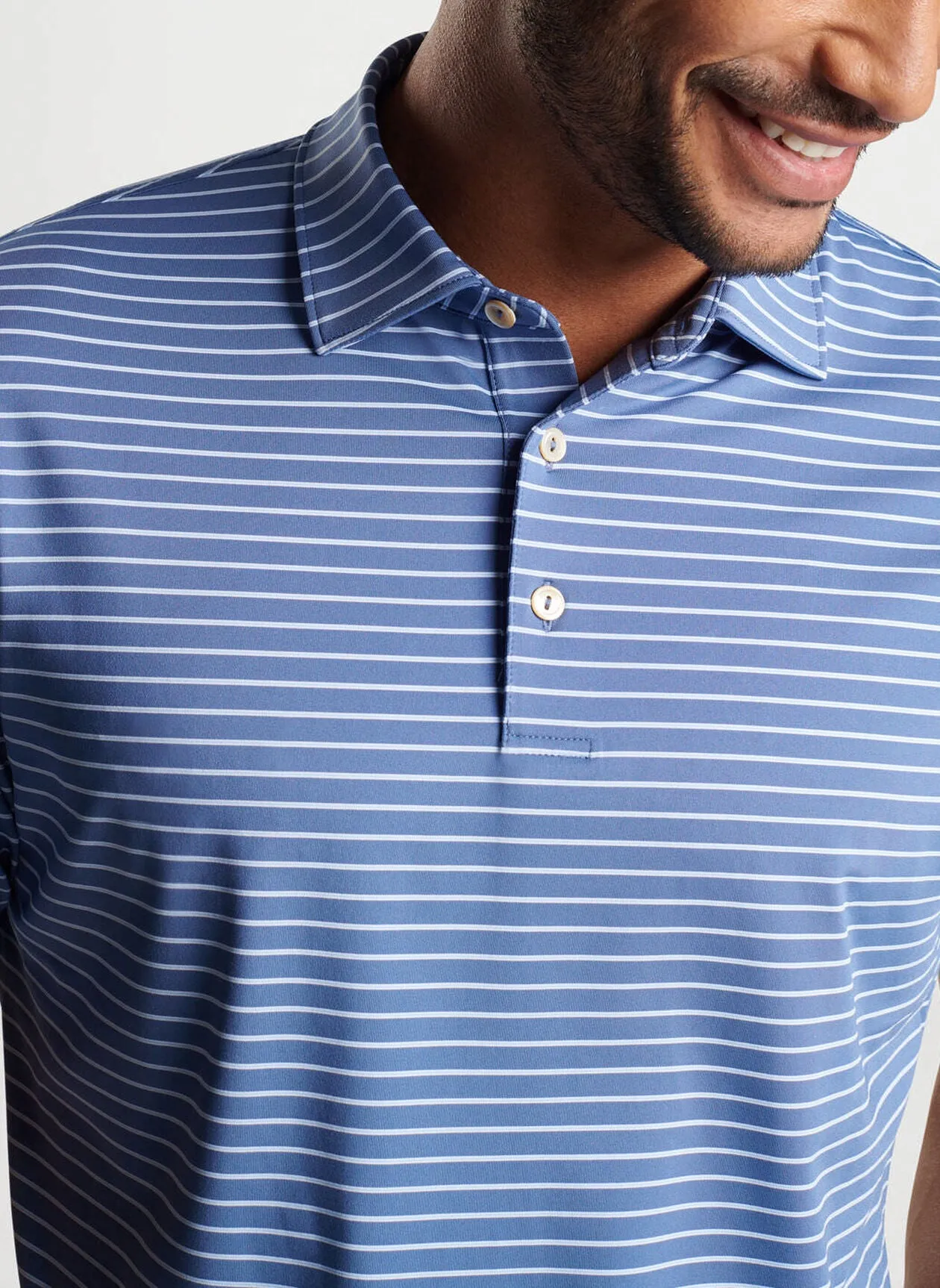 Peter Millar Mens Classic Fit Drum Performance Polo - ASTRAL BLUE