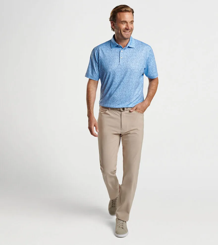 Peter Millar Mens Classic Fit Hair Of The Dog Performance Jersey Polo - COTTAGE BLUE