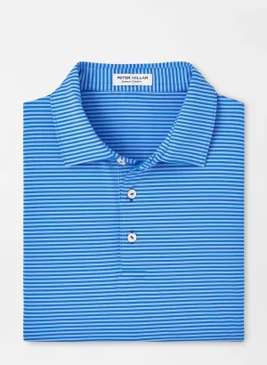Peter Millar Mens Classic Fit Hales Performance Jersey Polo - MAKO BLUE