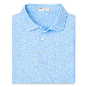 Peter Millar Mens Classic Fit Mahi Mahi Performance Jersey Polo - COTTAGE BLUE