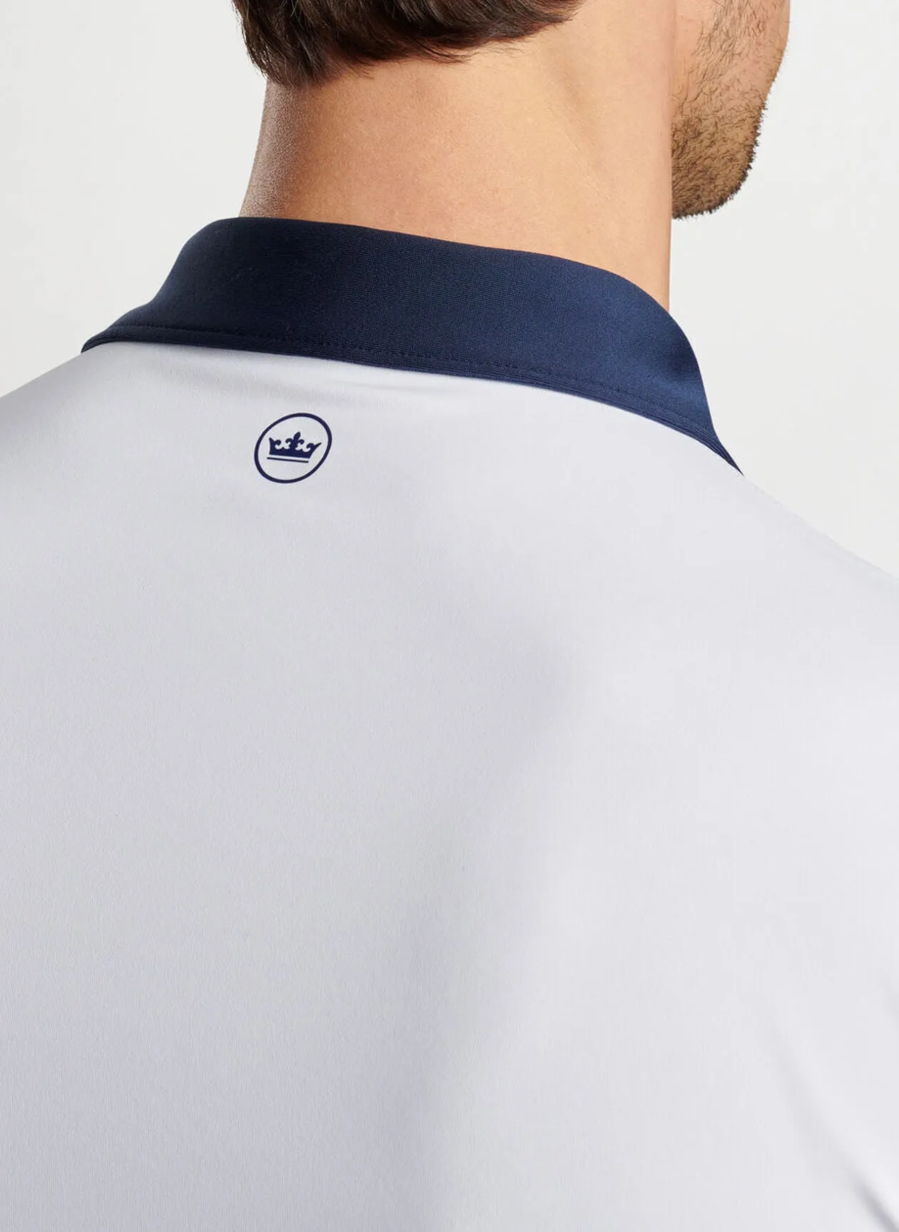 Peter Millar Mens Tailored Fit Cadence Performance Jersey Polo - WHITE