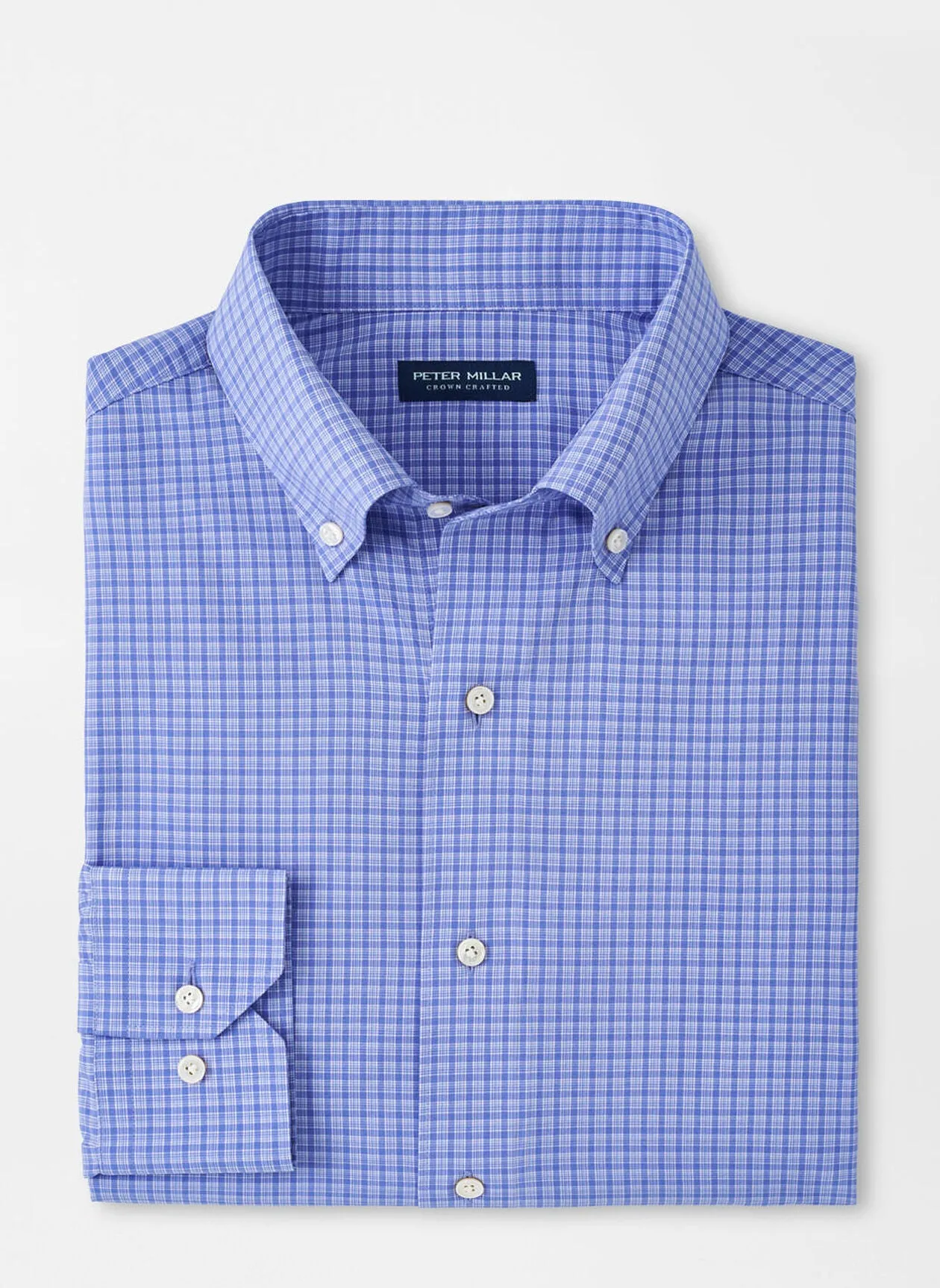 Peter Millar Mens Tailored Fit Cheviot Performance Poplin Sport Shirt - ELIXIR