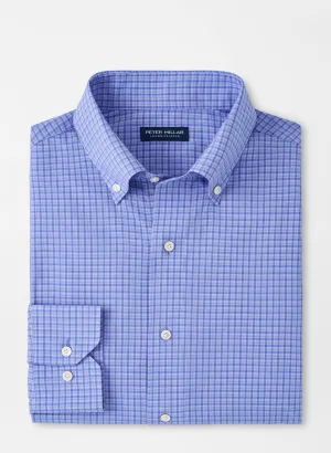 Peter Millar Mens Tailored Fit Cheviot Performance Poplin Sport Shirt - ELIXIR