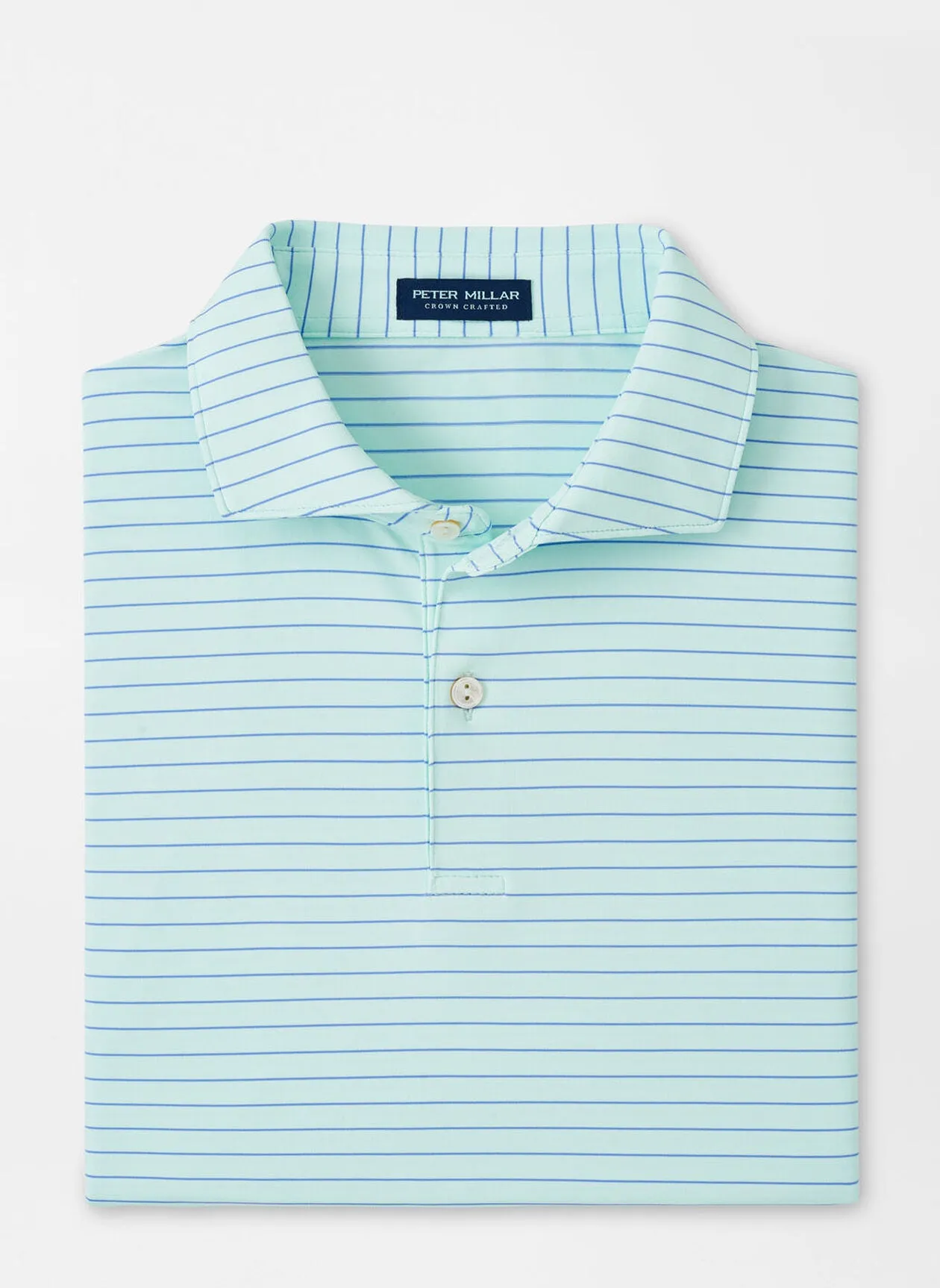 Peter Millar Mens Tailored Fit Duet Performance Jersey Polo - CAPRI BREEZE