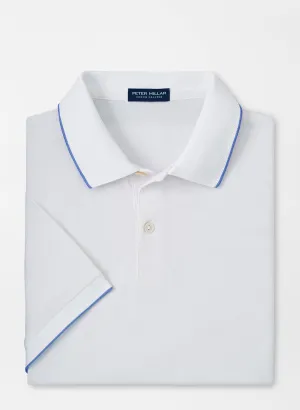 Peter Millar Mens Tailored Fit Encore Performance Mesh Polo - WHITE