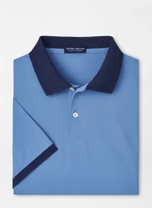 Peter Millar Mens Tailored Fit Forte Performance Mesh Polo - BROOK BLUE