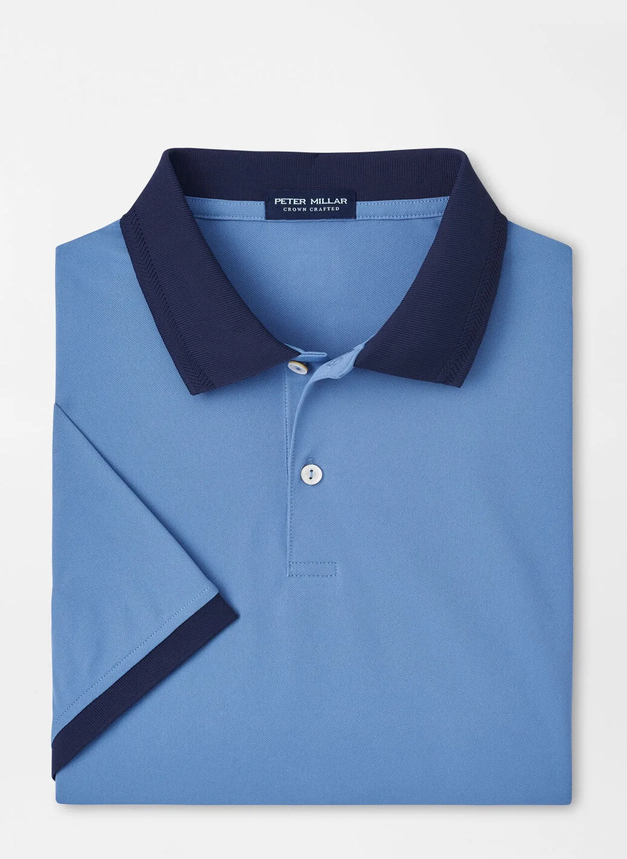 Peter Millar Mens Tailored Fit Forte Performance Mesh Polo - BROOK BLUE
