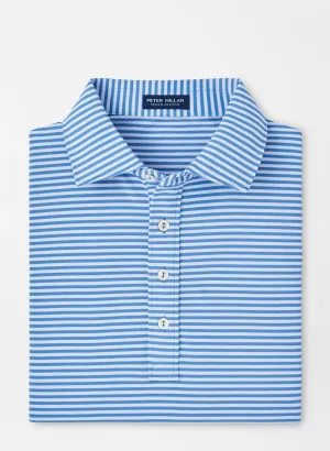 Peter Millar Mens Tailored Fit Mood Performance Mesh Polo - BROOK BLUE