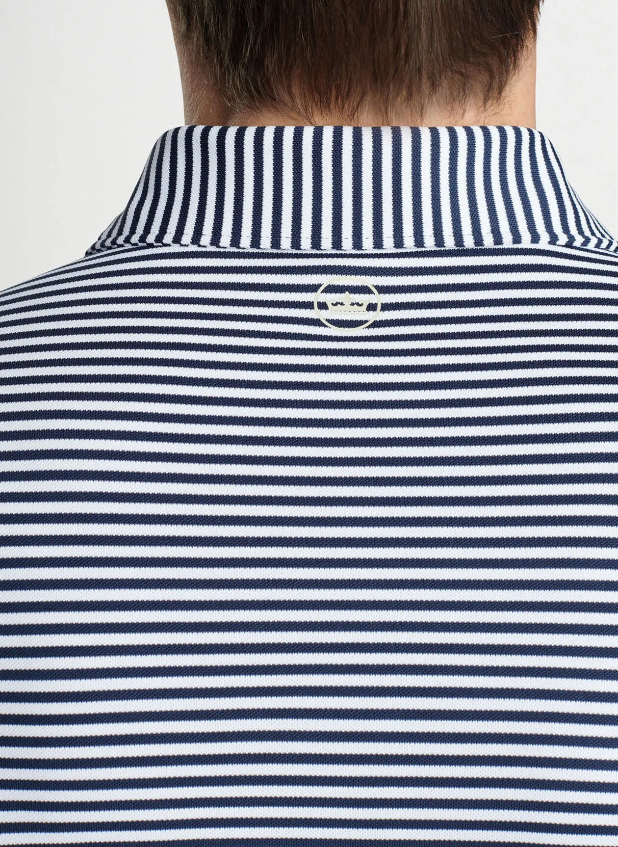 Peter Millar Mens Tailored Fit Mood Performance Mesh Polo - NAVY