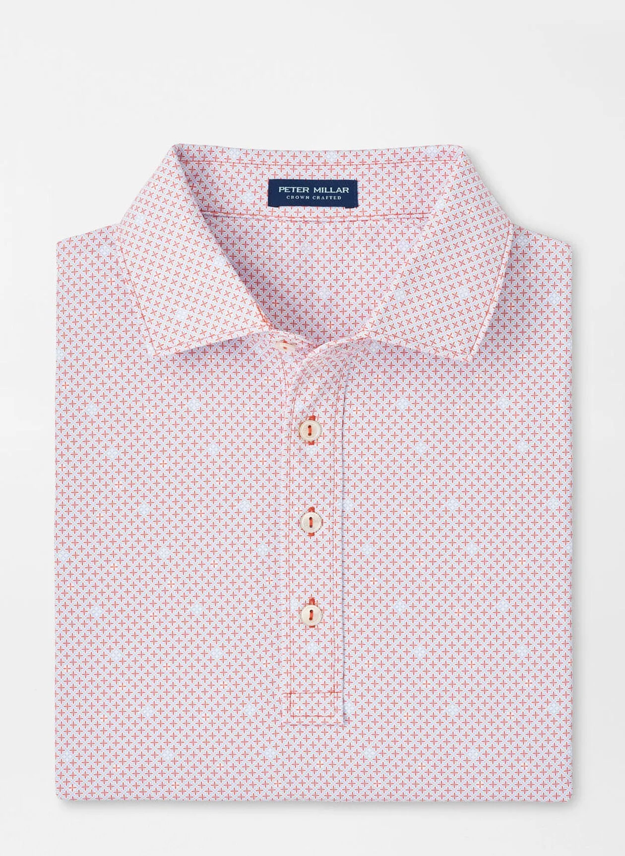 Peter Millar Mens Tailored Fit Mosaic Performance Jersey Polo - Kelly Hard Collar - SCRALET LILY