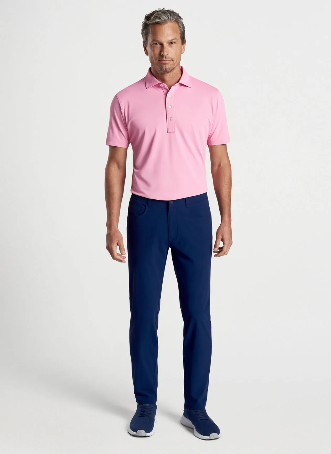 Peter Millar Mens Tailored Fit Soul Performance Mesh Polo -SPRING BLOSSOM