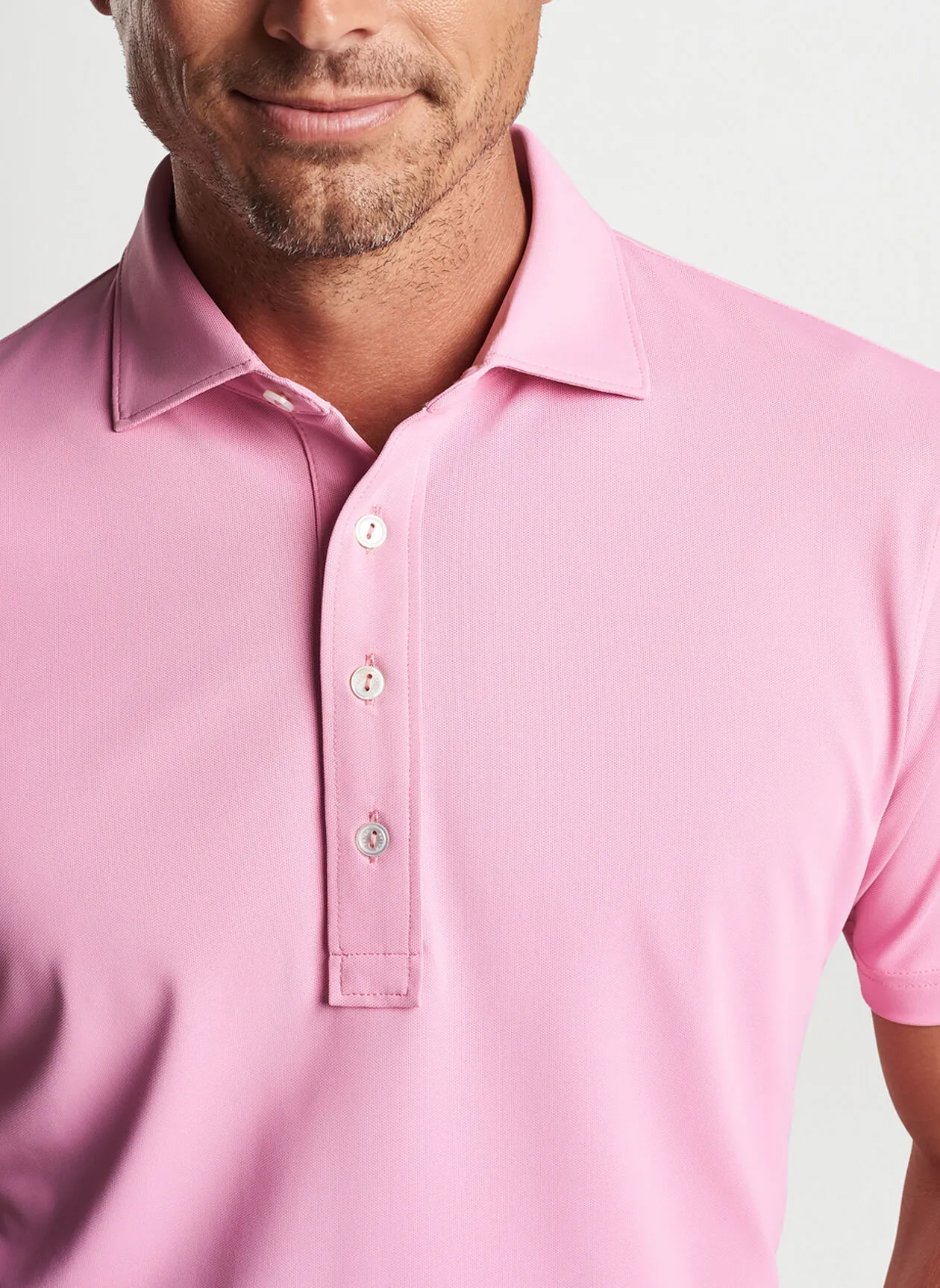 Peter Millar Mens Tailored Fit Soul Performance Mesh Polo -SPRING BLOSSOM
