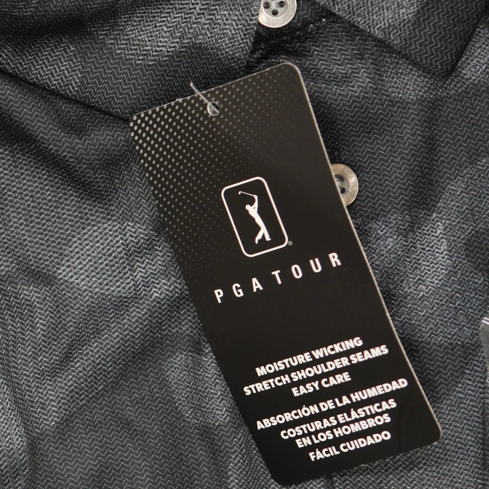 Pga Tour Men's Golf Performance 3 Button Placket Polo Shirt PVKSCH0H8SA