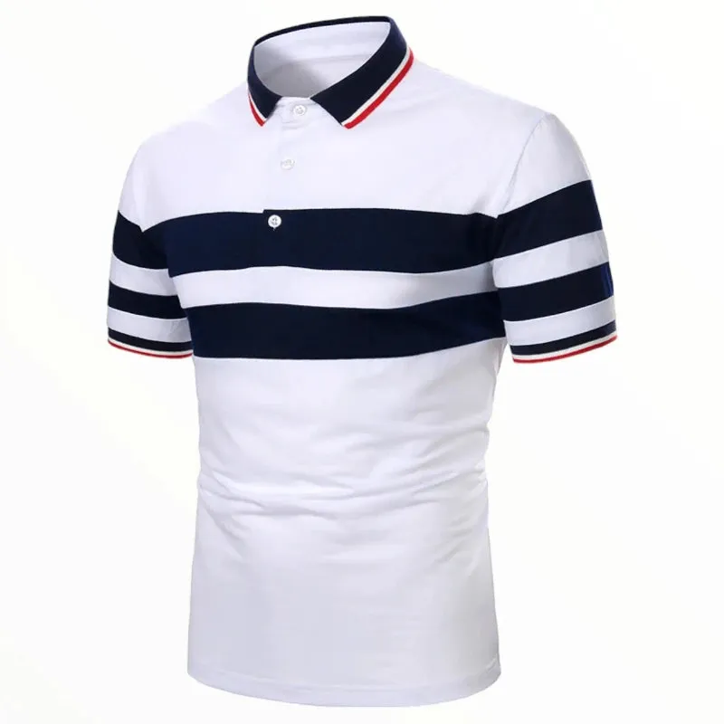 Polo bleu marine et blanc