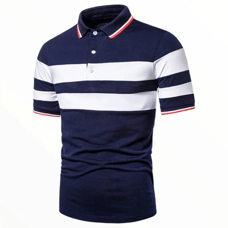 Polo bleu marine et blanc